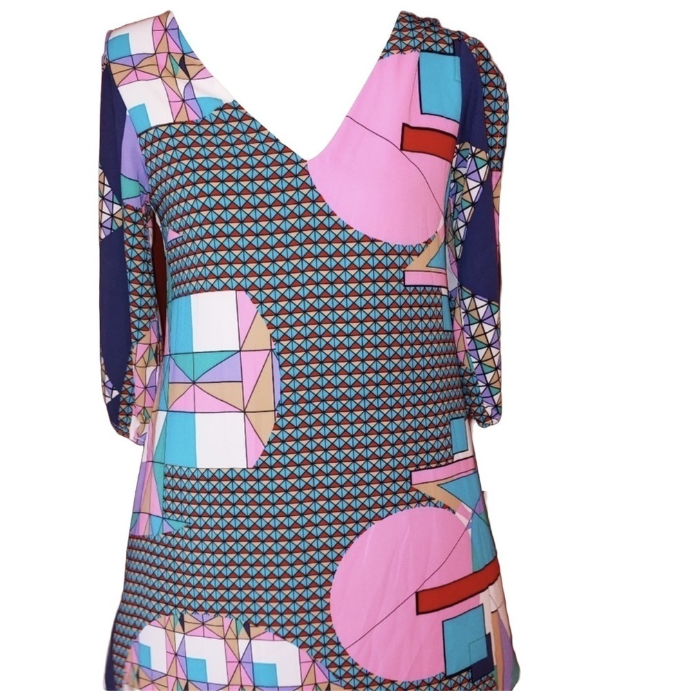Sage Retro Funky Open Sleeve Dress S